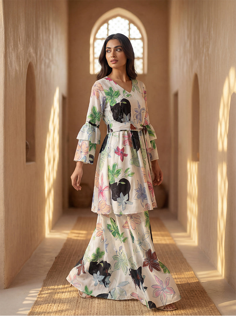Floral Print Peplum